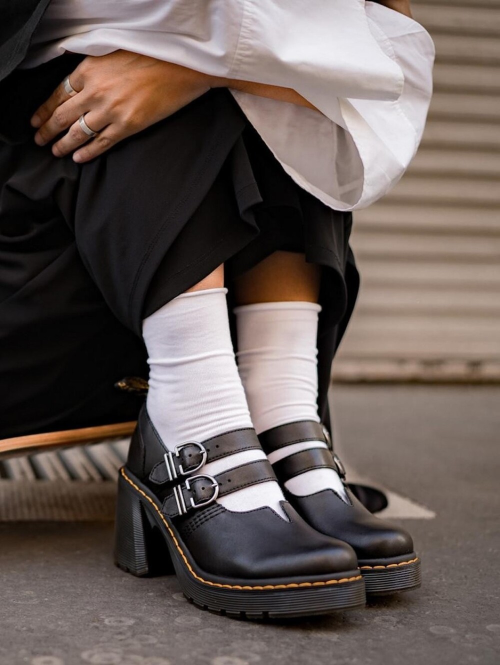 Dr. Martens Eviee Leather Heeled Shoes - Picture 3 of 12